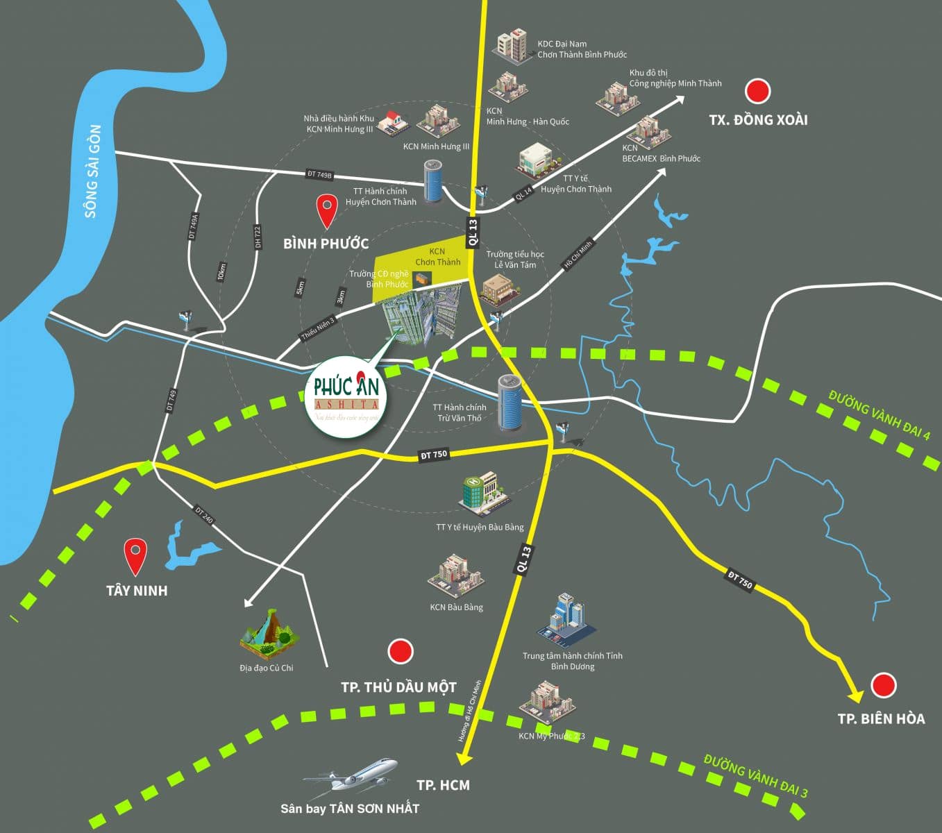 Vị trí dự án Phúc An Ashita