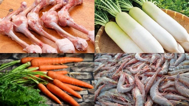 Nguyên liệu nấu lẩu hải sản ngọt