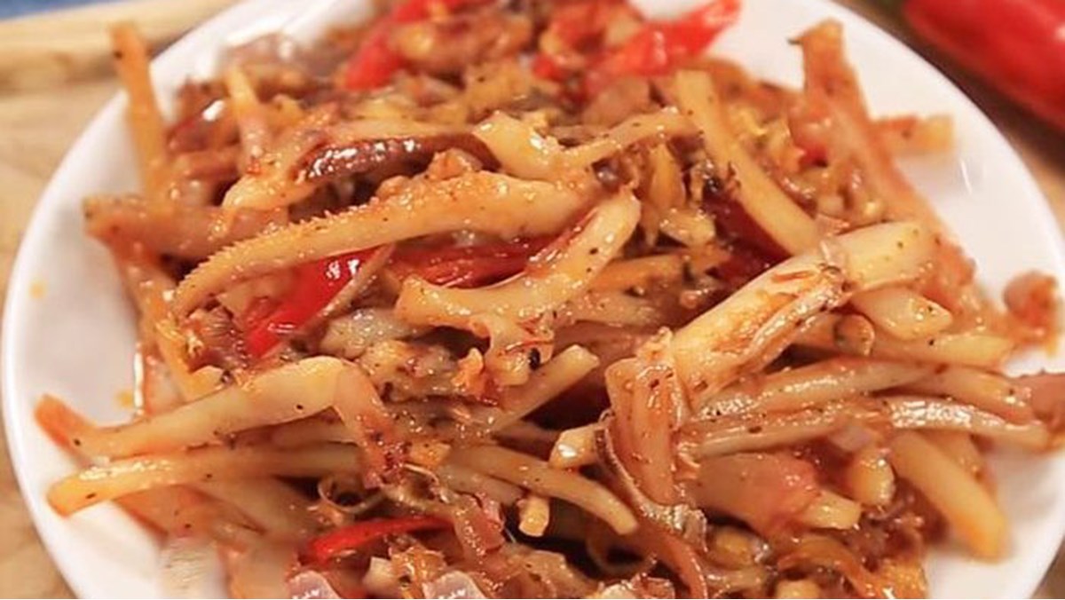 Hướng dẫn cách xào mực khô sa tế