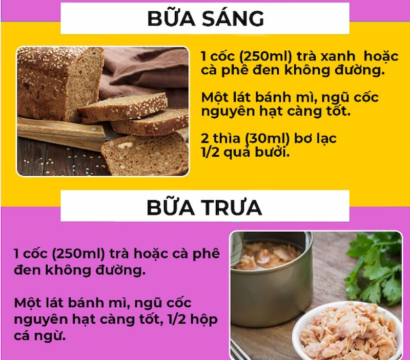 Thực đơn giảm cân ngày thứ nhất