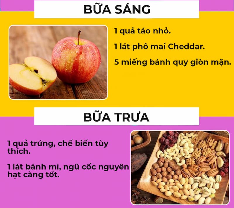 Thực đơn giảm cân 3 ngày 5 cân ngày thứ 3