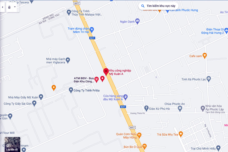 Vị trí khu công nghiệp Mỹ Xuân A2