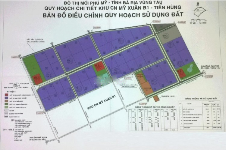 Bản đồ quy hoạch KCN Mỹ Xuân B1 - Tiến Hùng