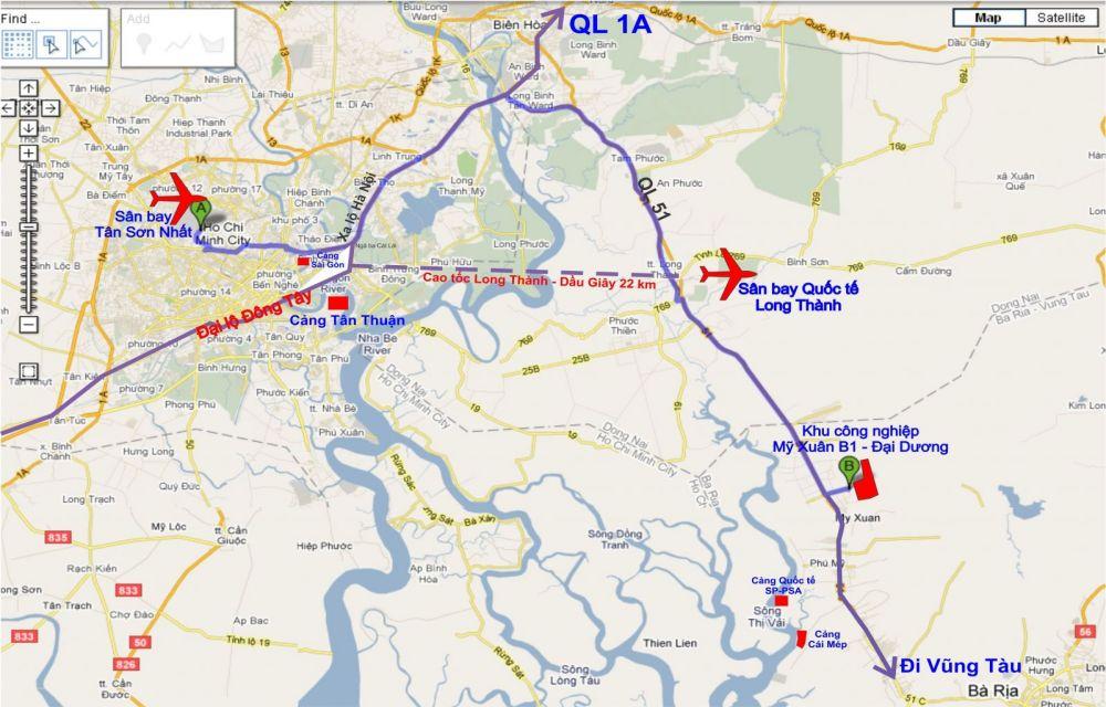 Vị trí khu công nghiệp Mỹ Xuân B1 - Đại Dương