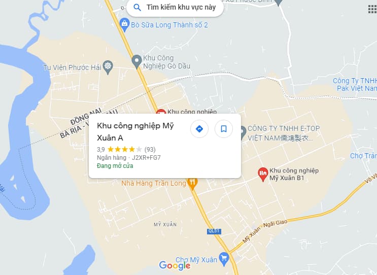 Vị trí địa lý khu công nghiệp Mỹ Xuân A